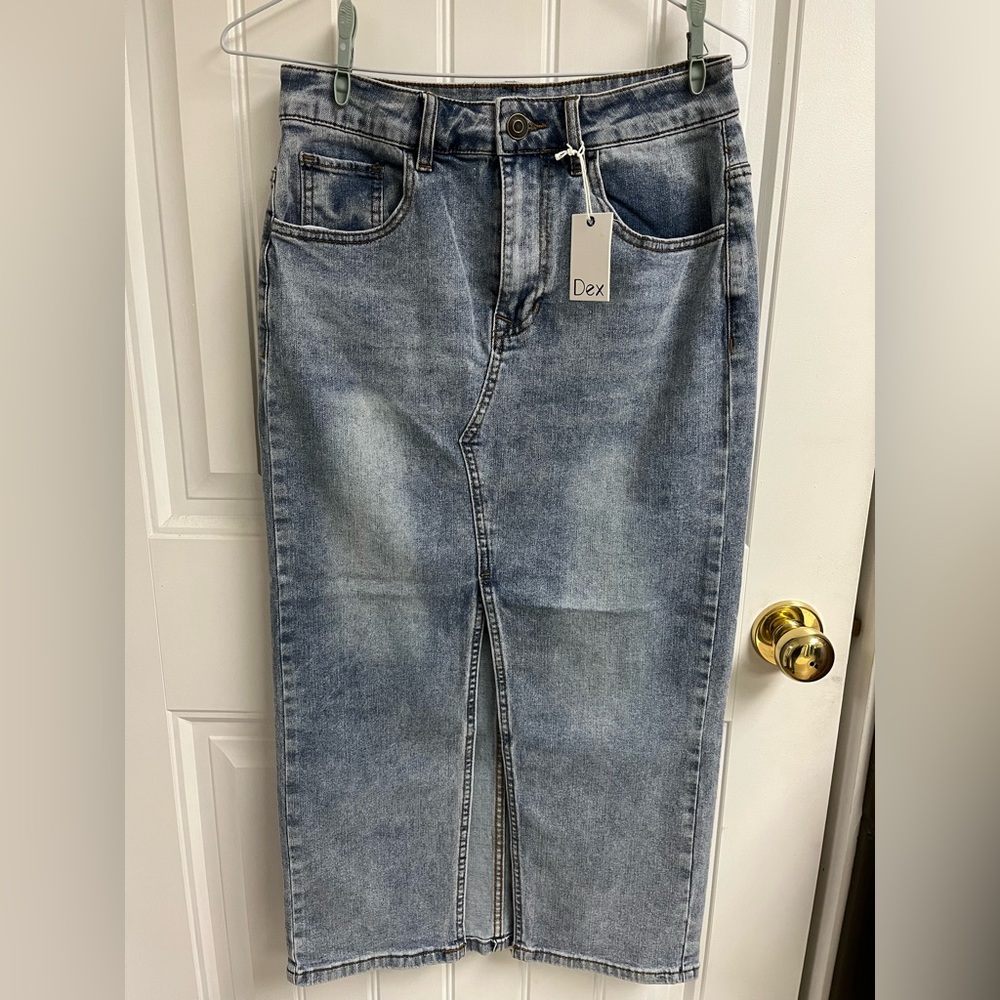 Dex long Jean skirt